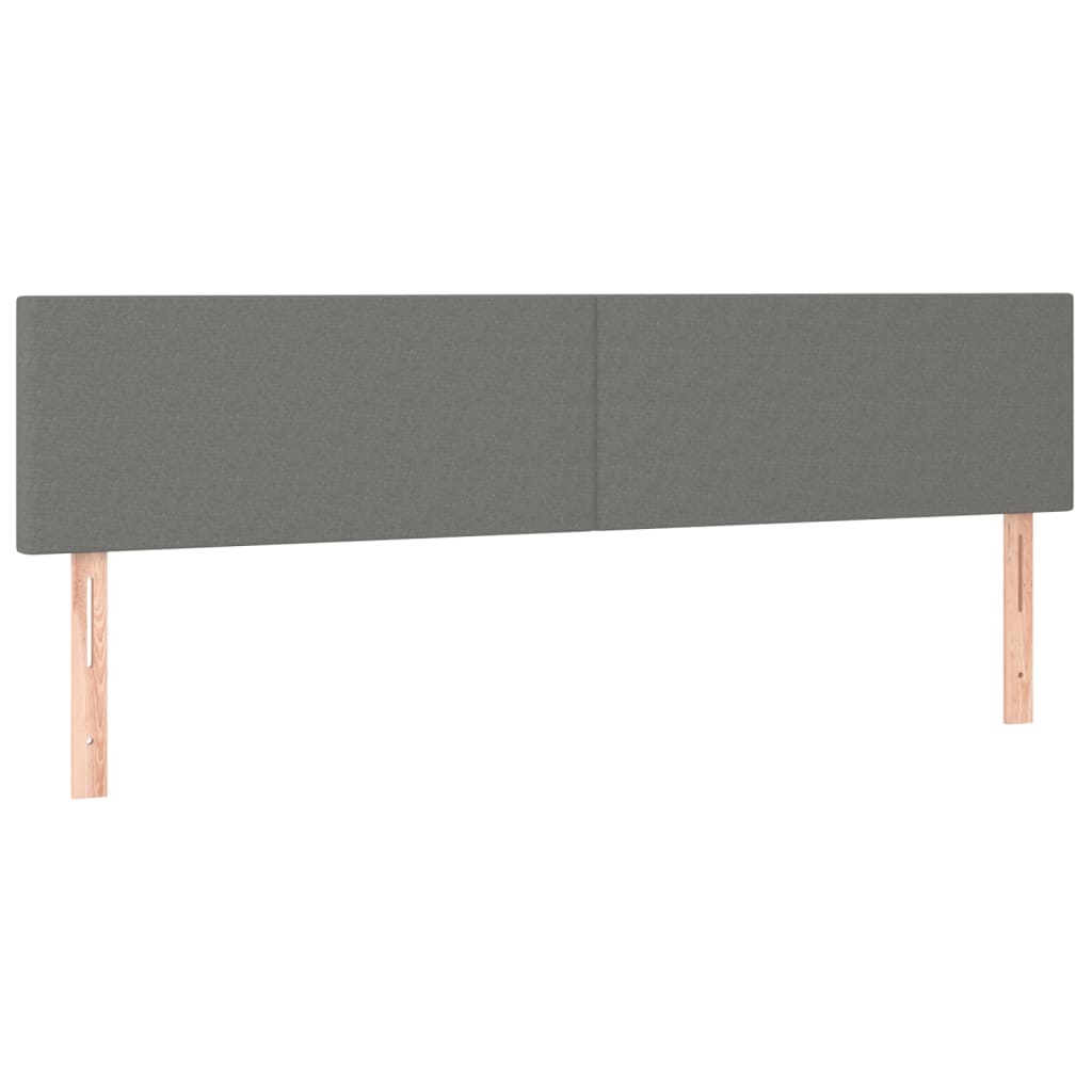 vidaXL Κρεβάτι Boxspring με Στρώμα & LED Σκ.Γκρι 200x200εκ. Υφασμάτινο