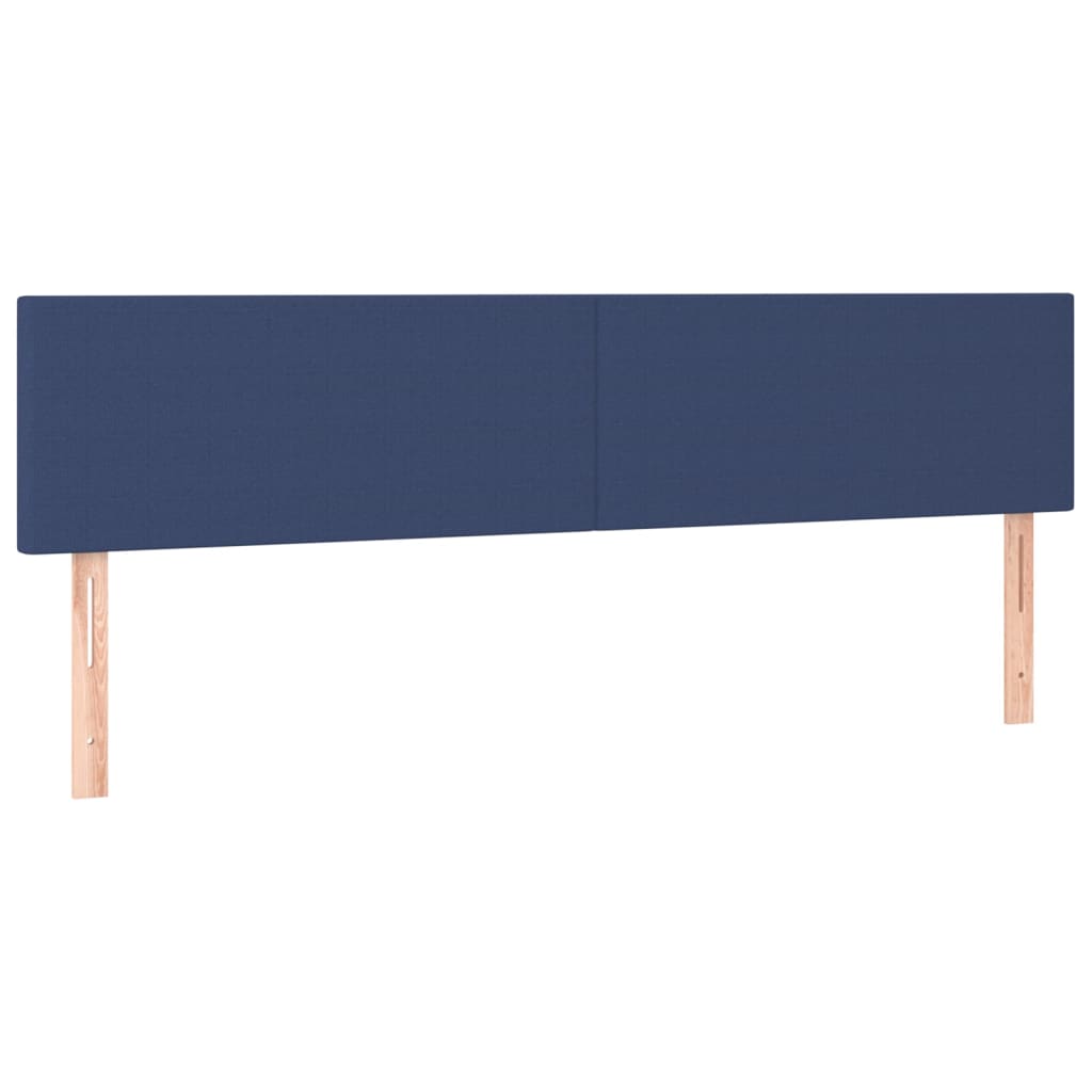 vidaXL Κρεβάτι Boxspring με Στρώμα & LED Μπλε 200x200 εκ. Υφασμάτινο