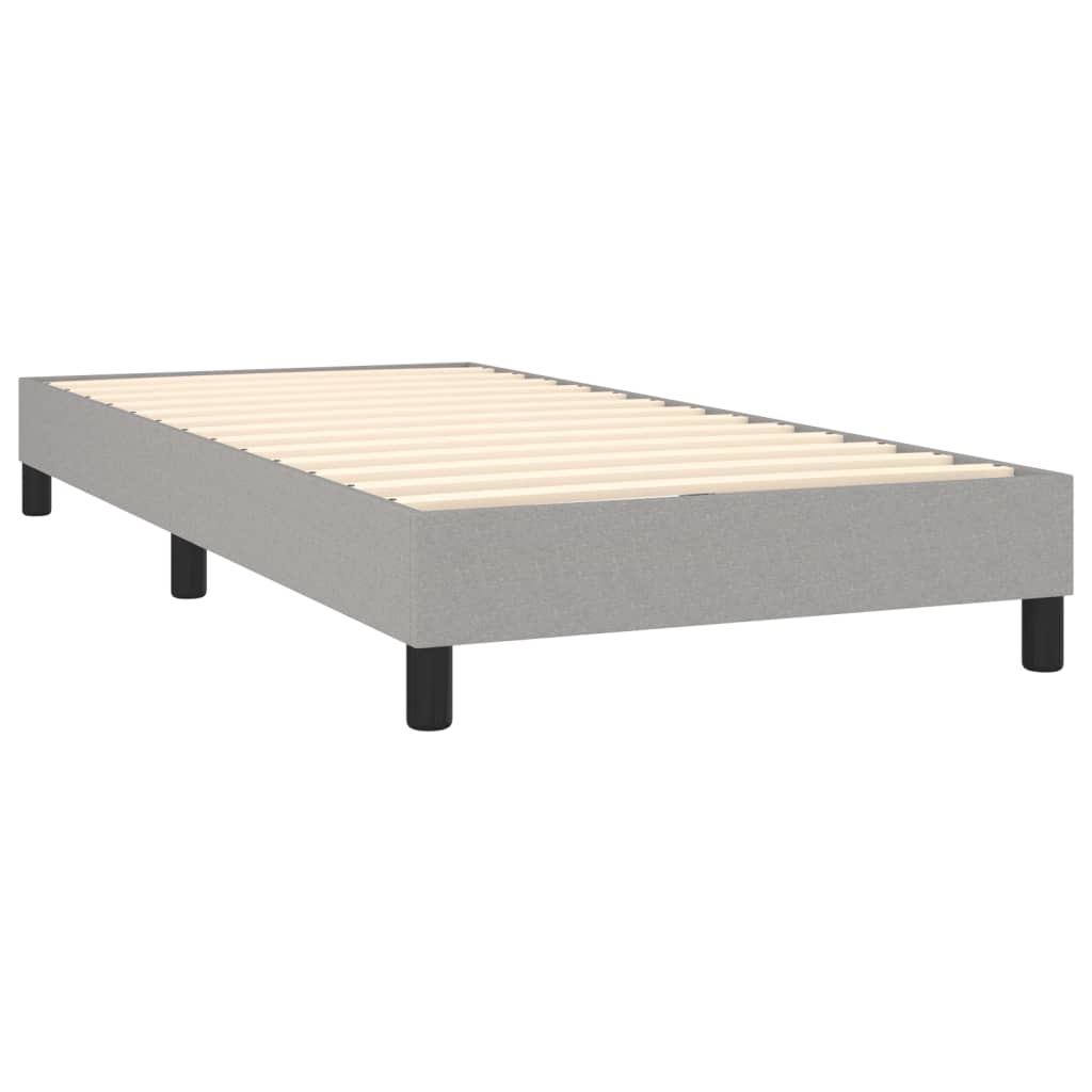 vidaXL Κρεβάτι Boxspring με Στρώμα & LED Αν.Γκρι 90x190 εκ. Υφασμάτινο