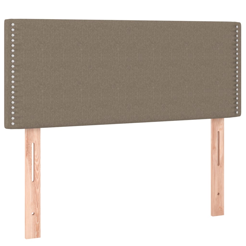 vidaXL Κρεβάτι Boxspring με Στρώμα & LED Taupe 90x200 εκ. Υφασμάτινο