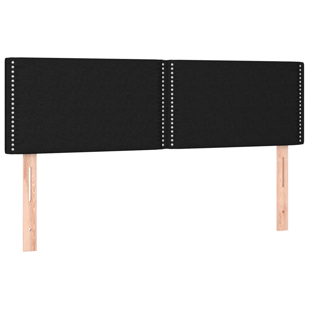 vidaXL Κρεβάτι Boxspring με Στρώμα & LED Μαύρο 140x190 εκ. Υφασμάτινο