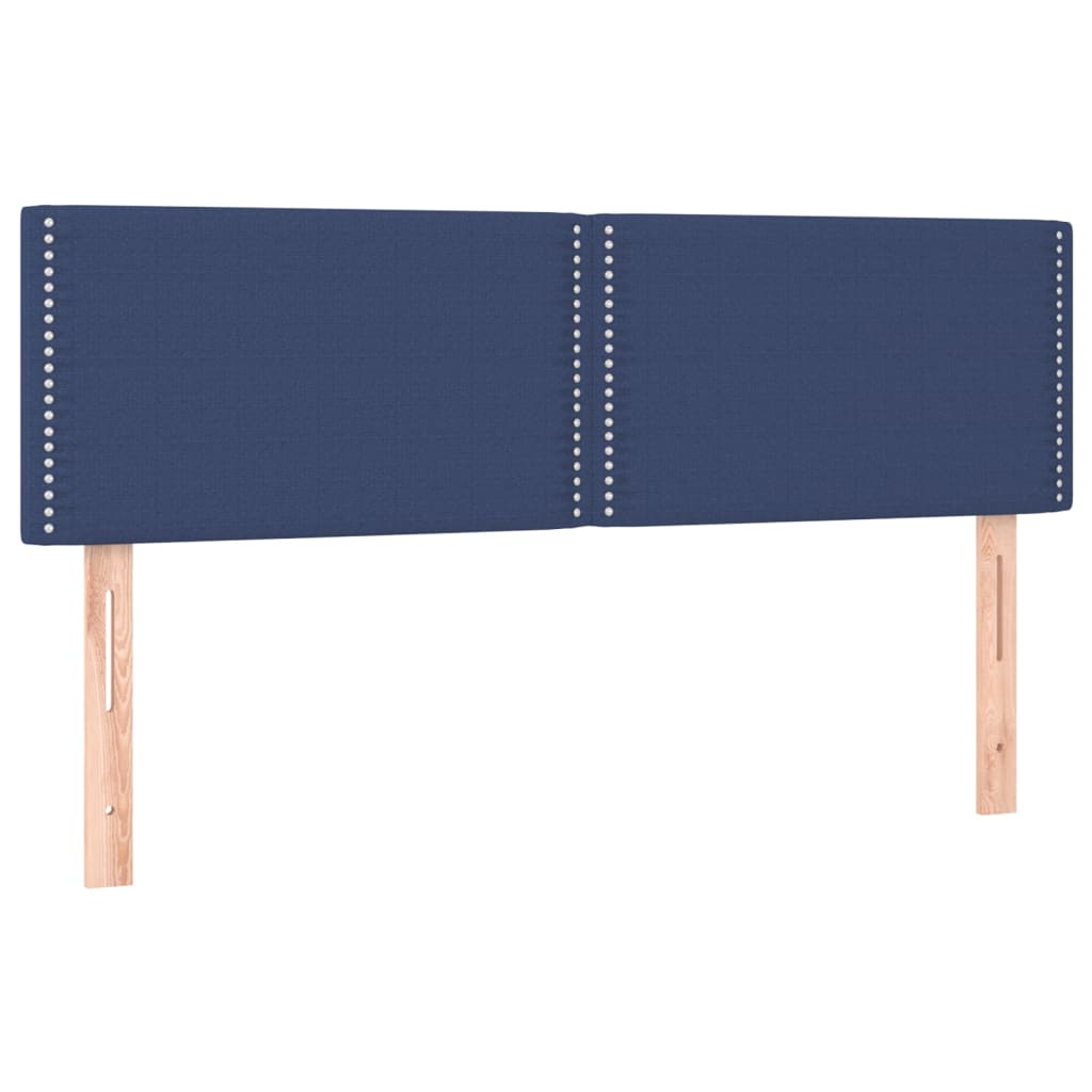 vidaXL Κρεβάτι Boxspring με Στρώμα & LED Μπλε 140x190 εκ. Υφασμάτινο
