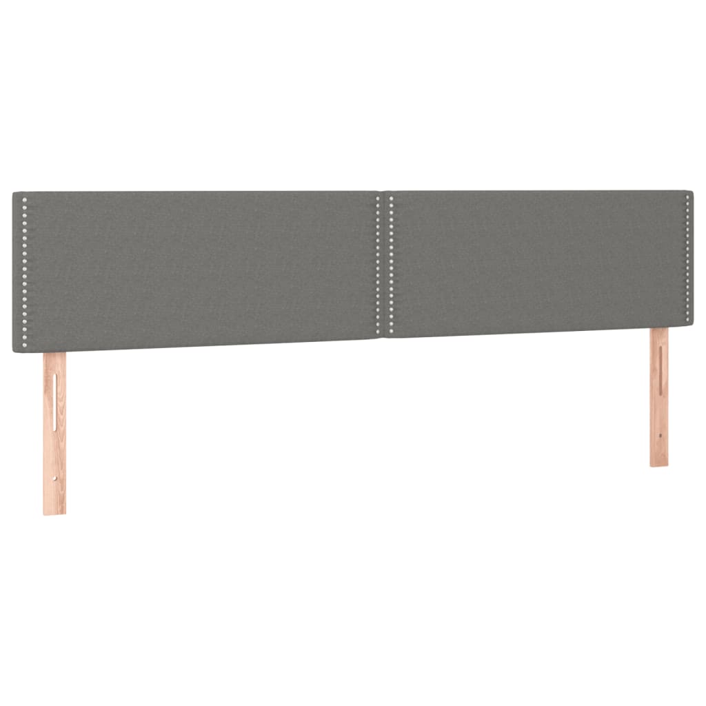 vidaXL Κρεβάτι Boxspring με Στρώμα & LED Σκ.Γκρι 180x200 εκ Υφασμάτινο