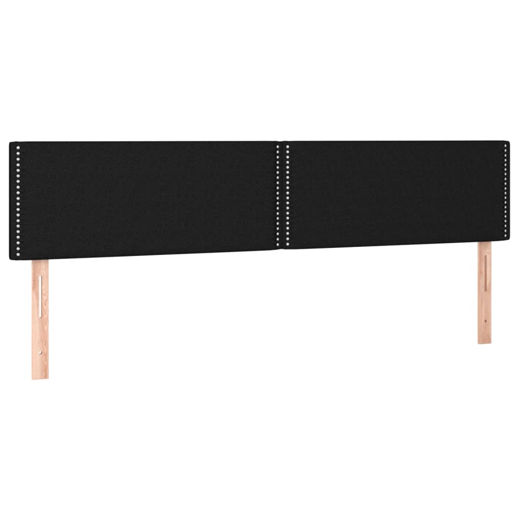 vidaXL Κρεβάτι Boxspring με Στρώμα & LED Μαύρο 200x200 εκ. Υφασμάτινο