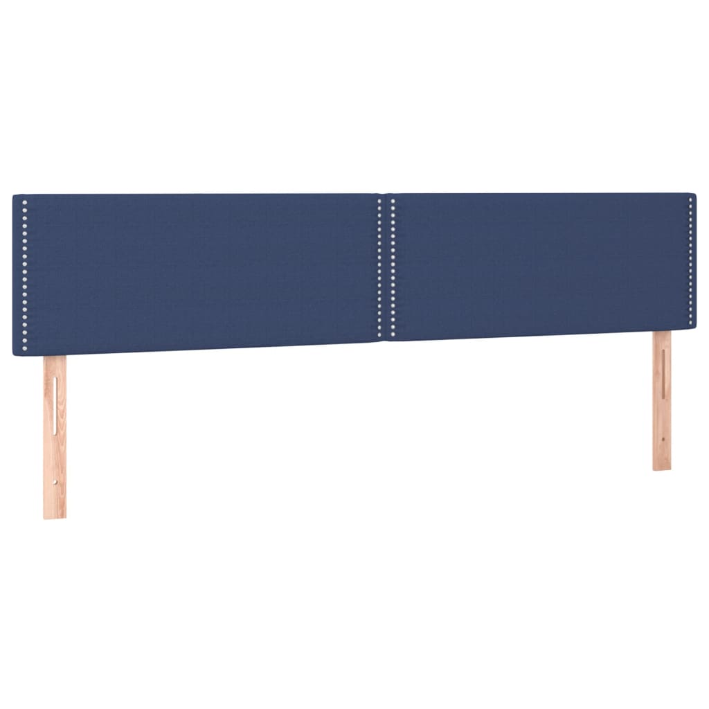 vidaXL Κρεβάτι Boxspring με Στρώμα & LED Μπλε 200x200 εκ. Υφασμάτινο
