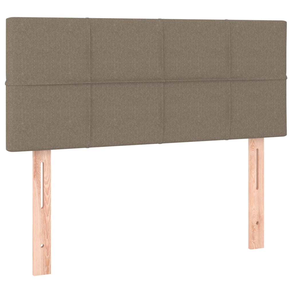 vidaXL Κρεβάτι Boxspring με Στρώμα & LED Taupe 90x190 εκ. Υφασμάτινο