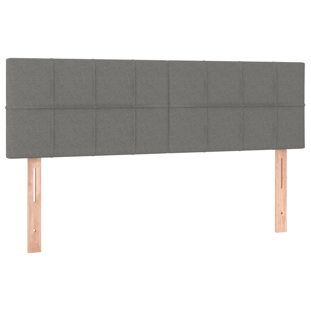 vidaXL Κρεβάτι Boxspring με Στρώμα & LED Σκ.Γκρι 140x190 εκ Υφασμάτινο