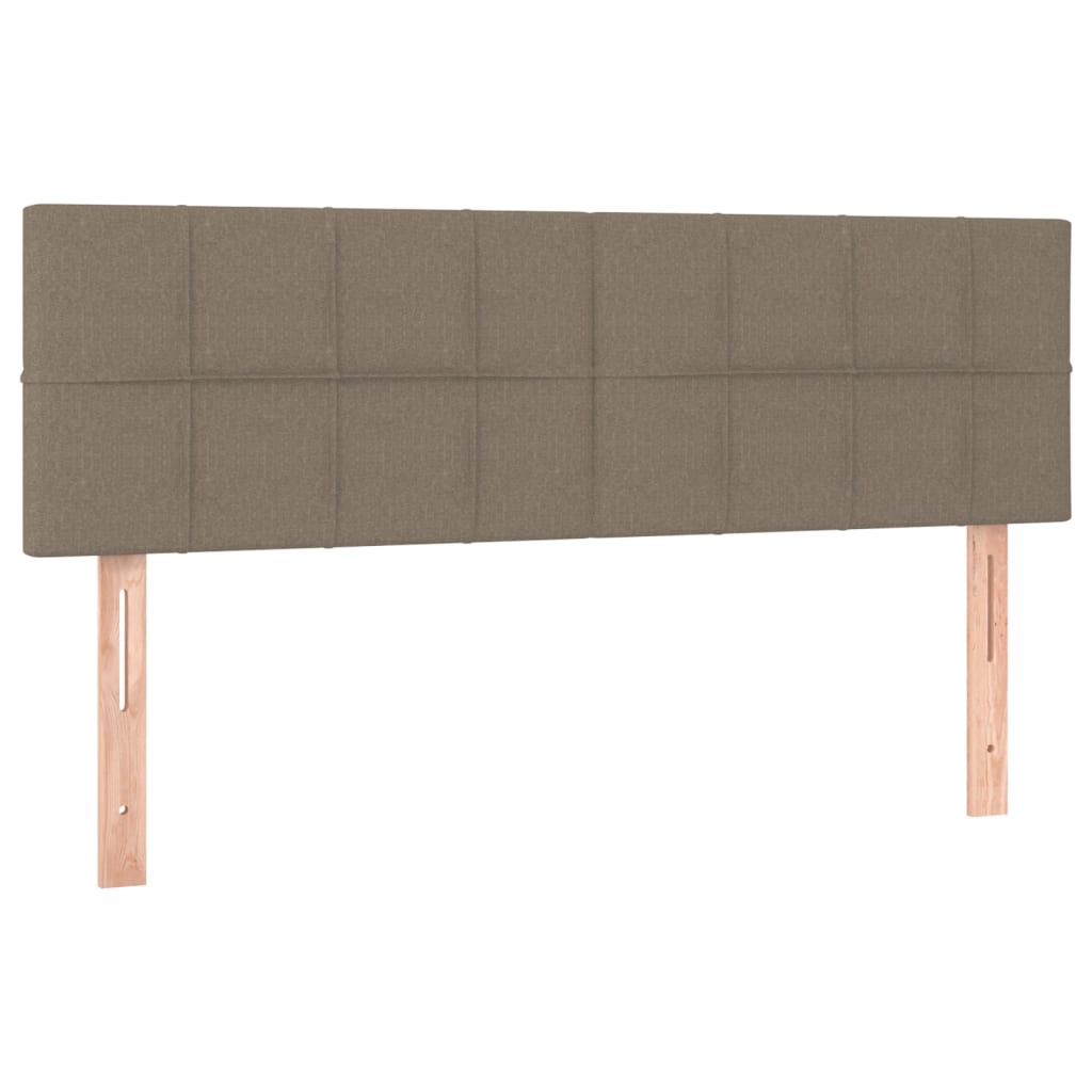 vidaXL Κρεβάτι Boxspring με Στρώμα & LED Taupe 140x190 εκ. Υφασμάτινο