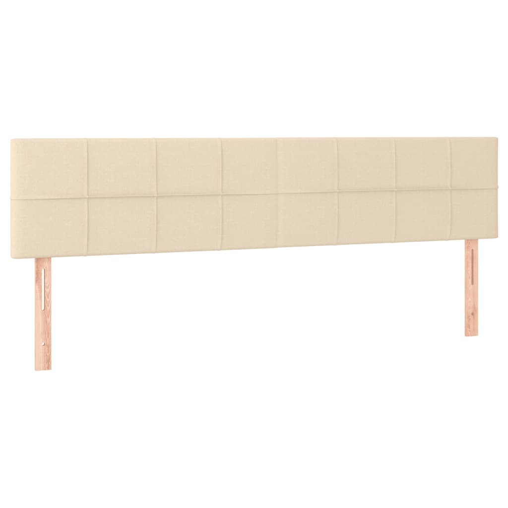 vidaXL Κρεβάτι Boxspring με Στρώμα & LED Κρεμ 160x200 εκ. Υφασμάτινο