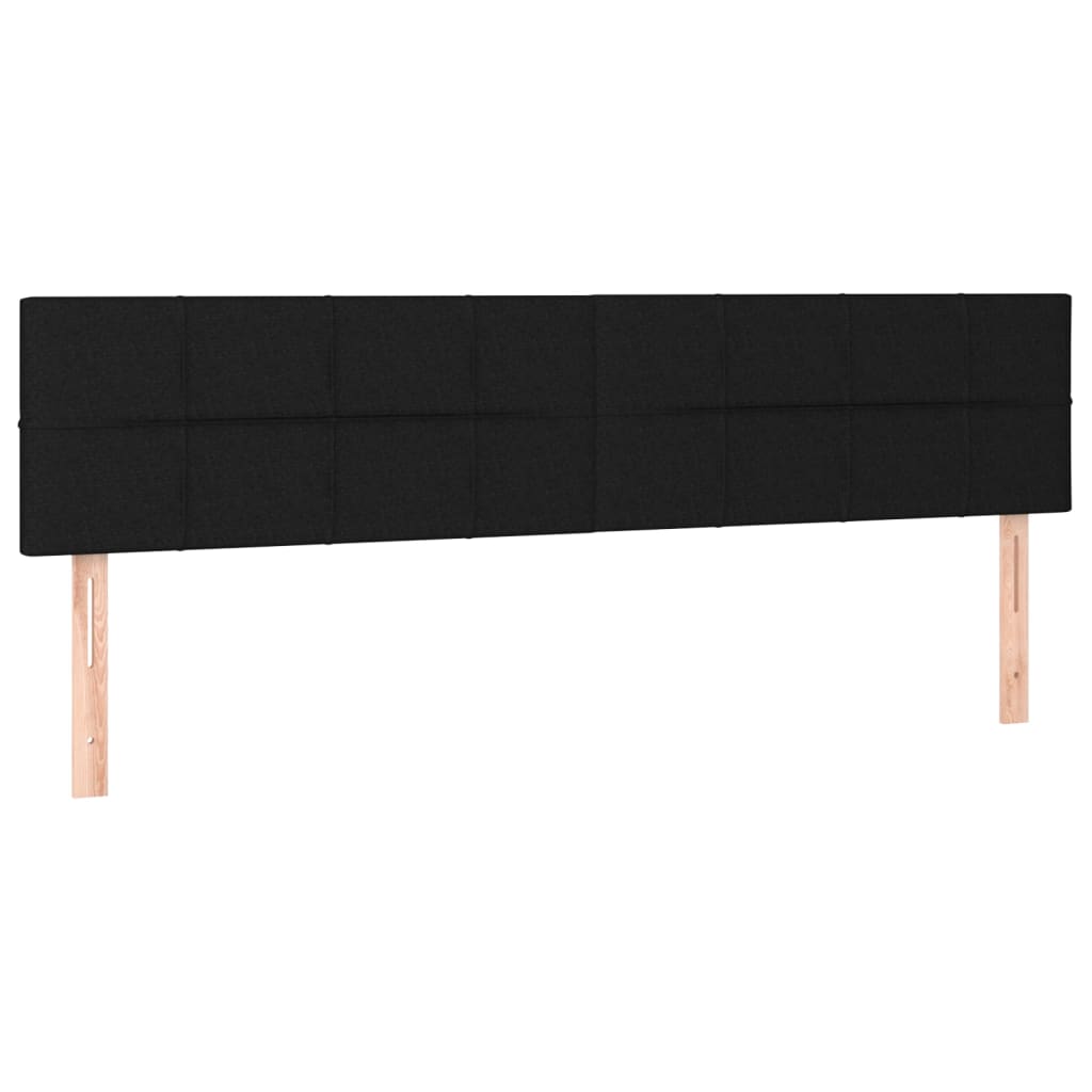 vidaXL Κρεβάτι Boxspring με Στρώμα & LED Μαύρο 180x200 εκ. Υφασμάτινο