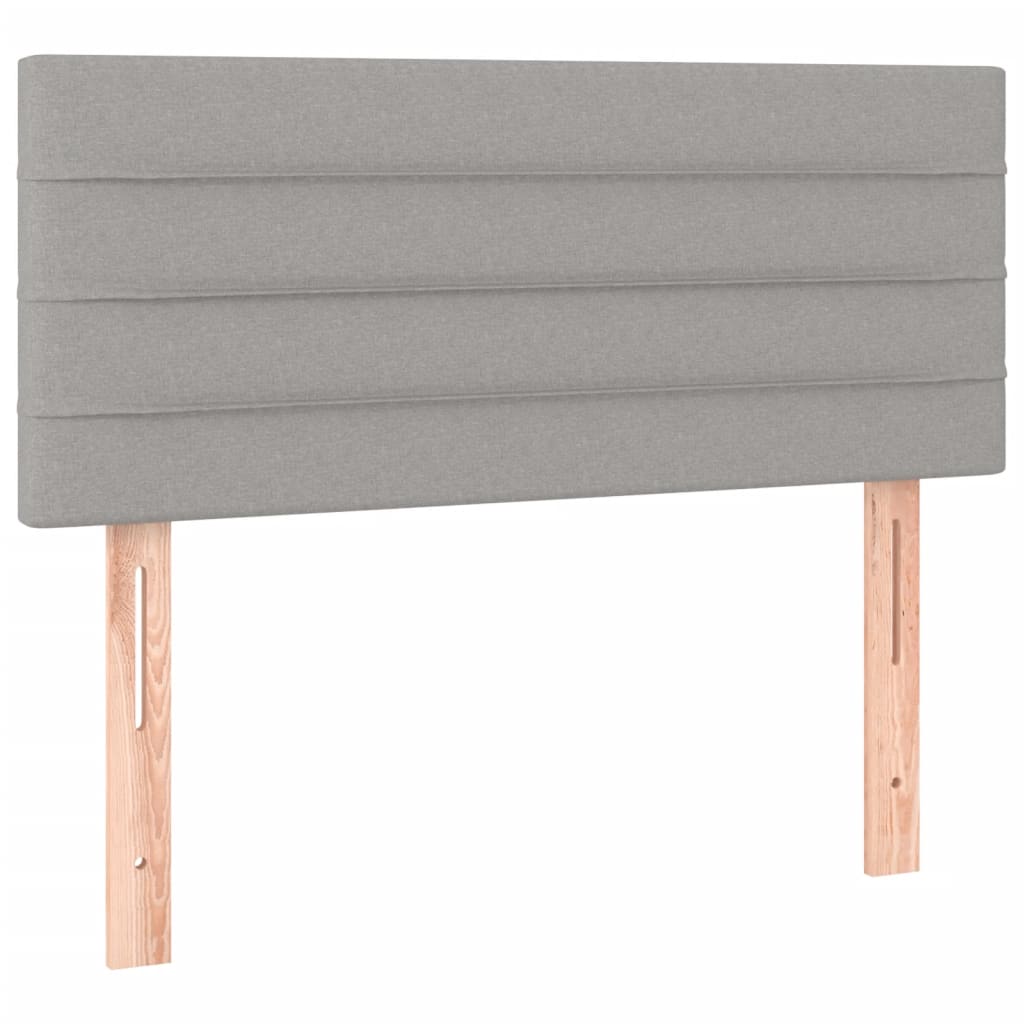 vidaXL Κρεβάτι Boxspring με Στρώμα & LED Αν.Γκρι 90x190 εκ. Υφασμάτινο