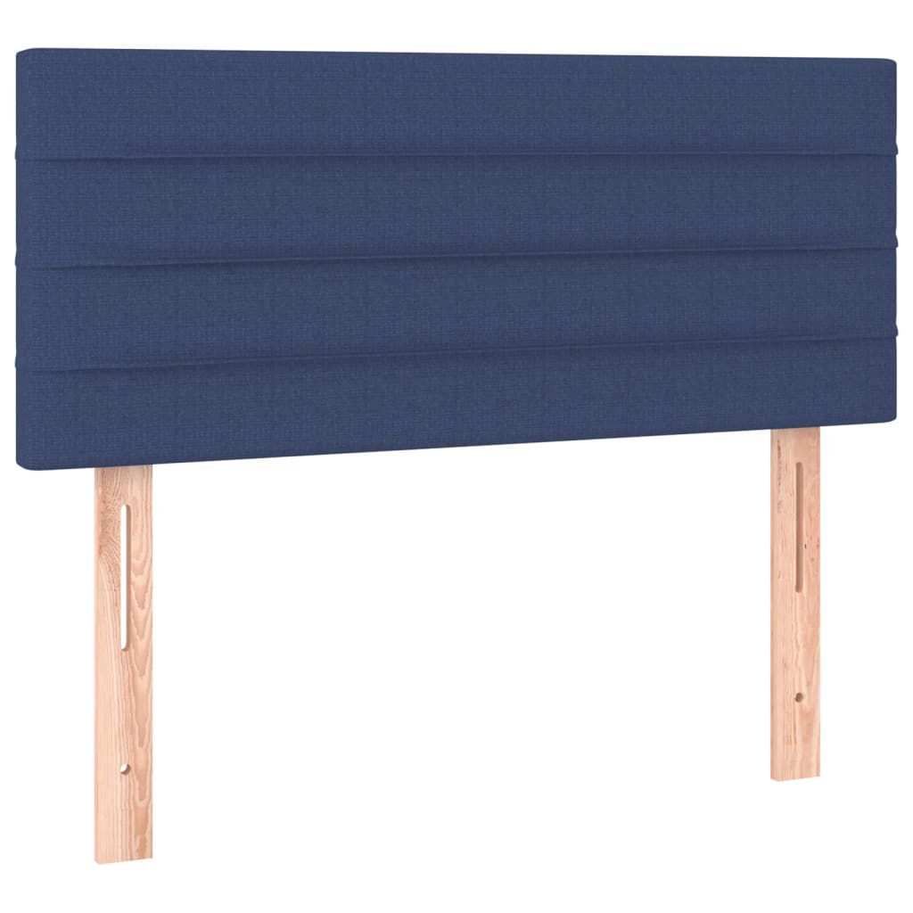 vidaXL Κρεβάτι Boxspring με Στρώμα & LED Μπλε 90x190 εκ. Υφασμάτινο