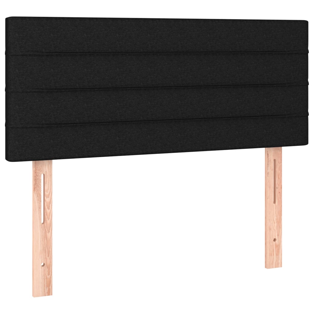 vidaXL Κρεβάτι Boxspring με Στρώμα & LED Μαύρο 120x200 εκ. Υφασμάτινο