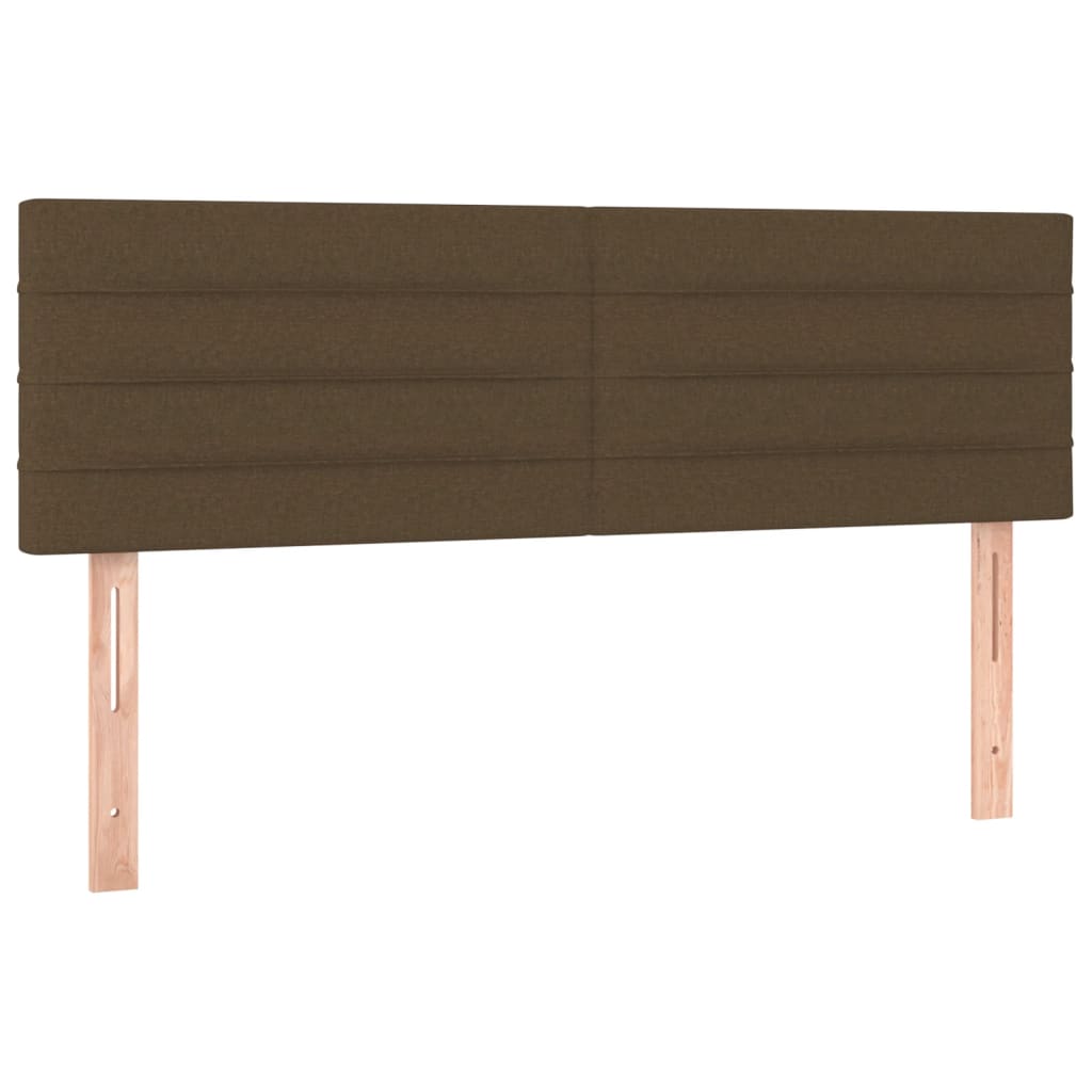 vidaXL Κρεβάτι Boxspring με Στρώμα & LED Σκ.Καφέ 140x200 εκ Υφασμάτινο
