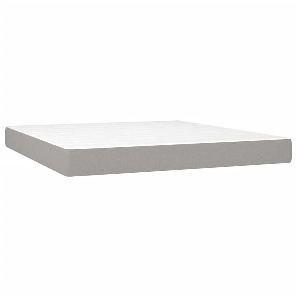vidaXL Κρεβάτι Boxspring με Στρώμα & LED Αν.Γκρι 160x200 εκ Υφασμάτινο