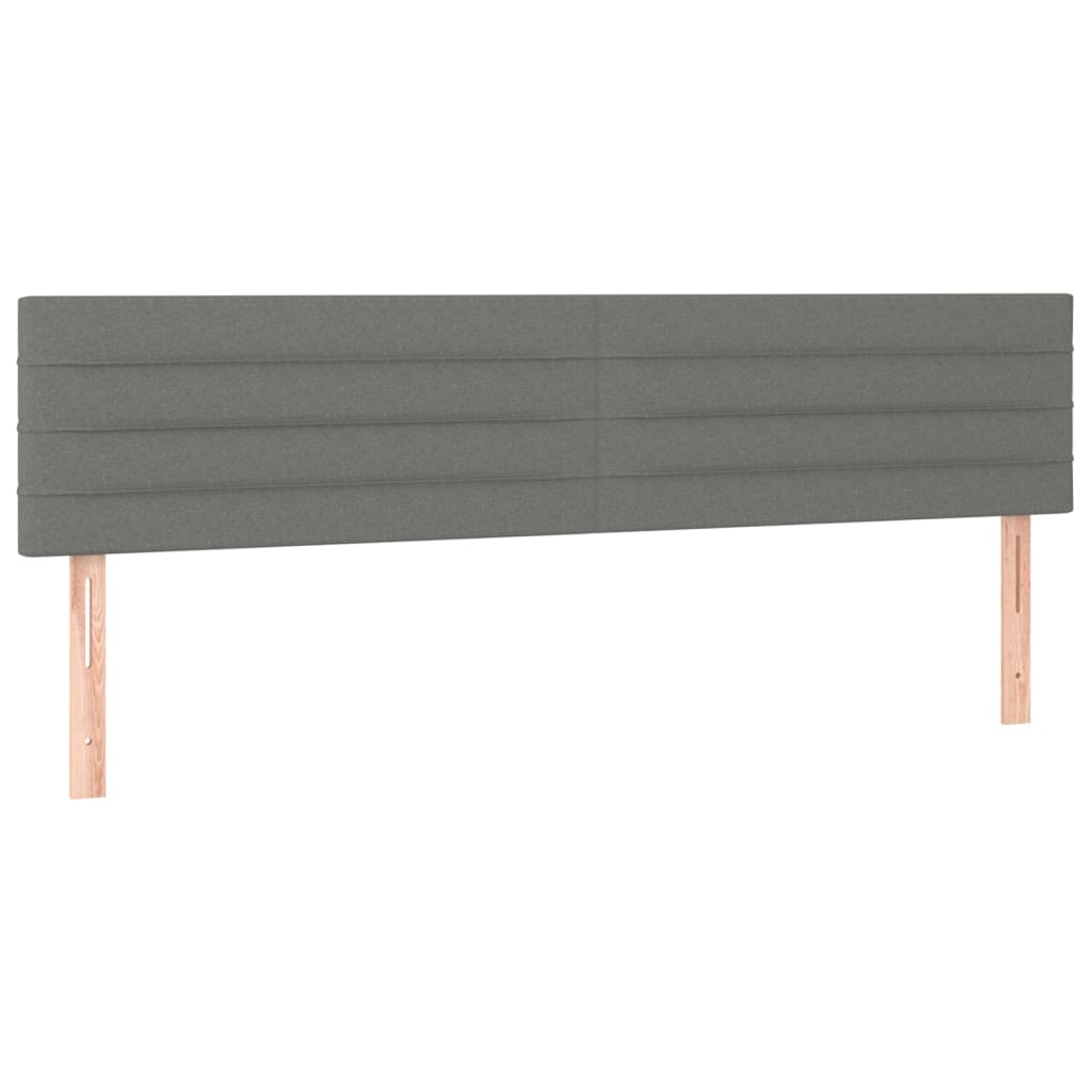 vidaXL Κρεβάτι Boxspring με Στρώμα & LED Σκ.Γκρι 160x200 εκ Υφασμάτινο