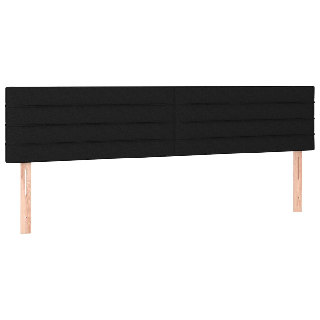 vidaXL Κρεβάτι Boxspring με Στρώμα & LED Μαύρο 160x200 εκ. Υφασμάτινο