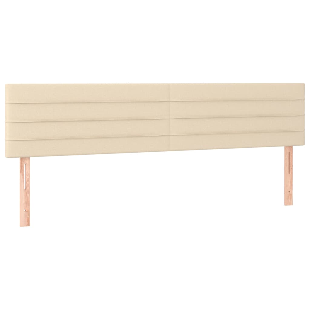 vidaXL Κρεβάτι Boxspring με Στρώμα & LED Κρεμ 200x200 εκ. Υφασμάτινο