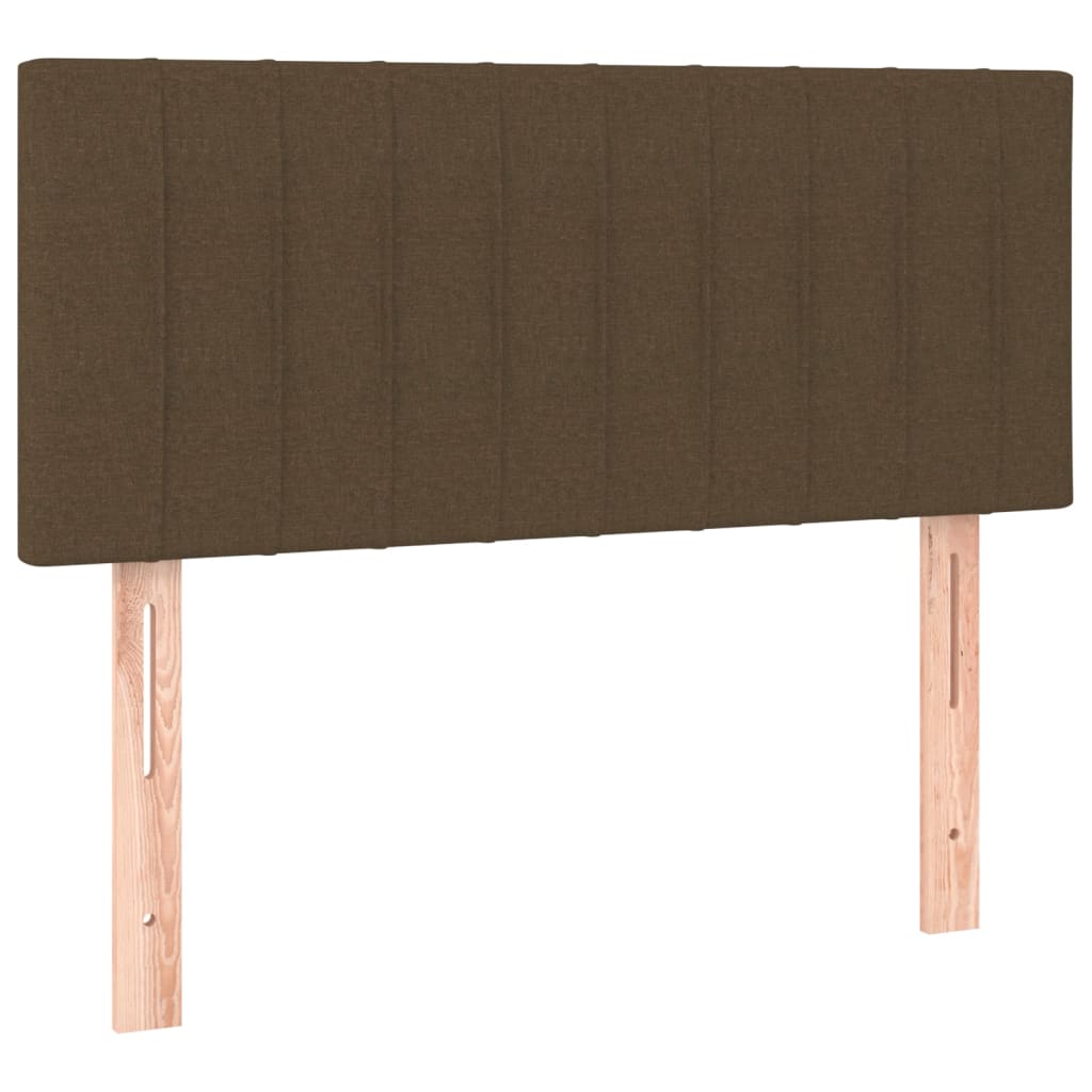 vidaXL Κρεβάτι Boxspring με Στρώμα & LED Σκ.Καφέ 80x200 εκ. Υφασμάτινο