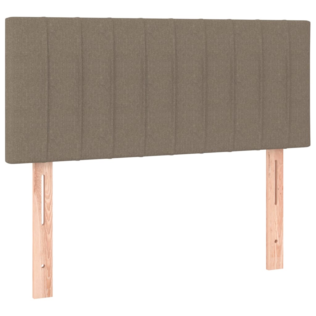 vidaXL Κρεβάτι Boxspring με Στρώμα & LED Taupe 90x190 εκ. Υφασμάτινο