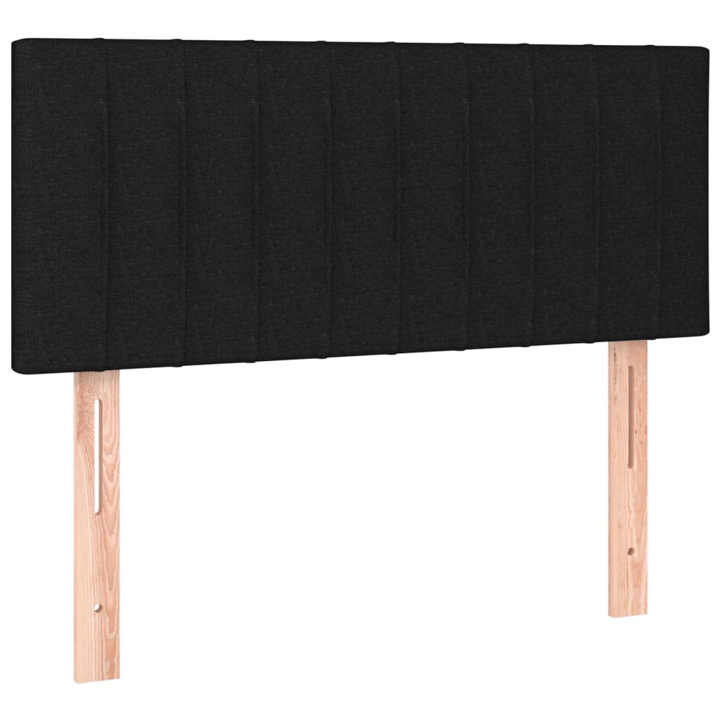vidaXL Κρεβάτι Boxspring με Στρώμα & LED Μαύρο 90x200 εκ. Υφασμάτινο