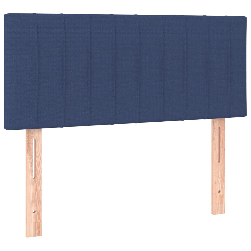 vidaXL Κρεβάτι Boxspring με Στρώμα & LED Μπλε 100x200 εκ. Υφασμάτινο
