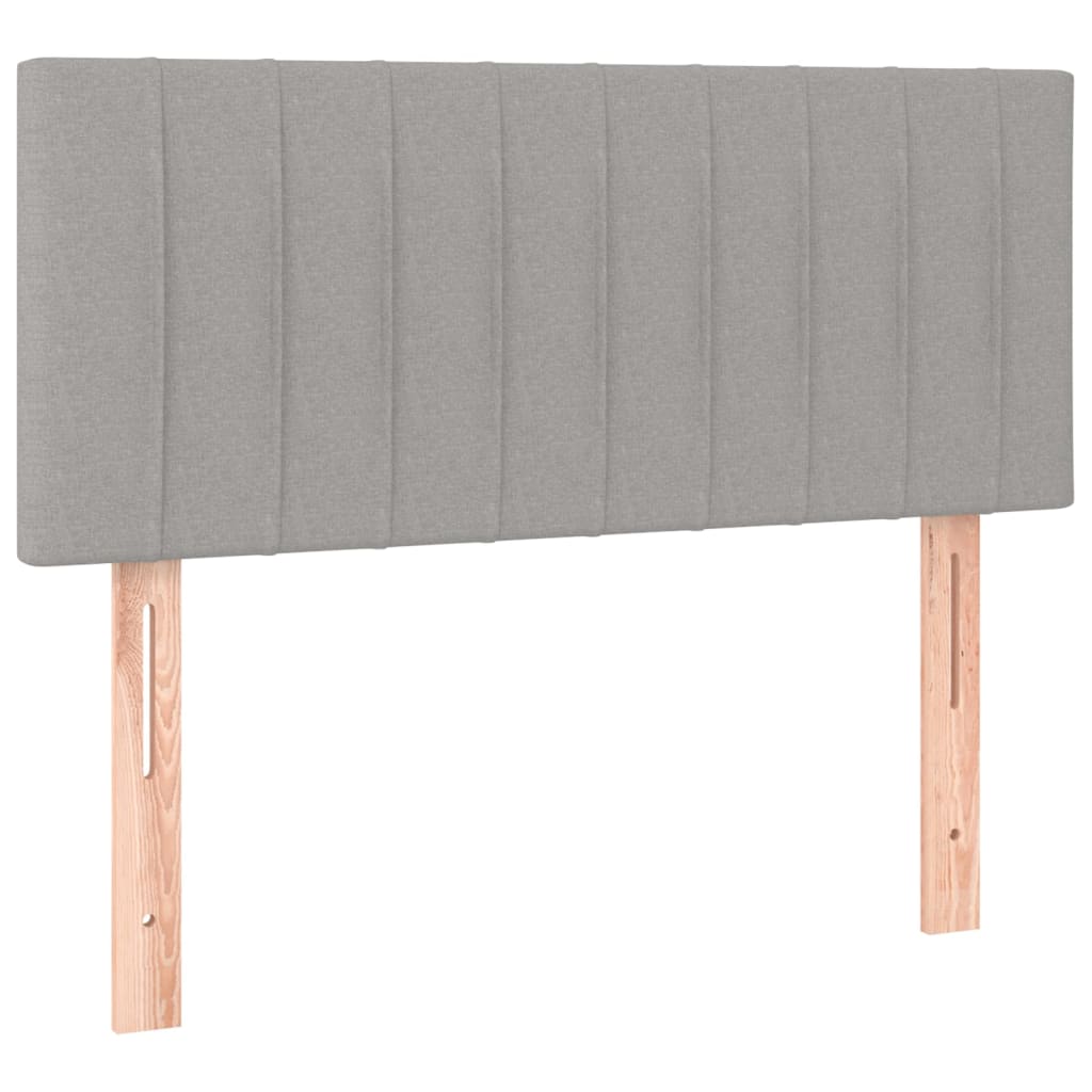 vidaXL Κρεβάτι Boxspring με Στρώμα & LED Αν.Γκρι 120x200 εκ Υφασμάτινο