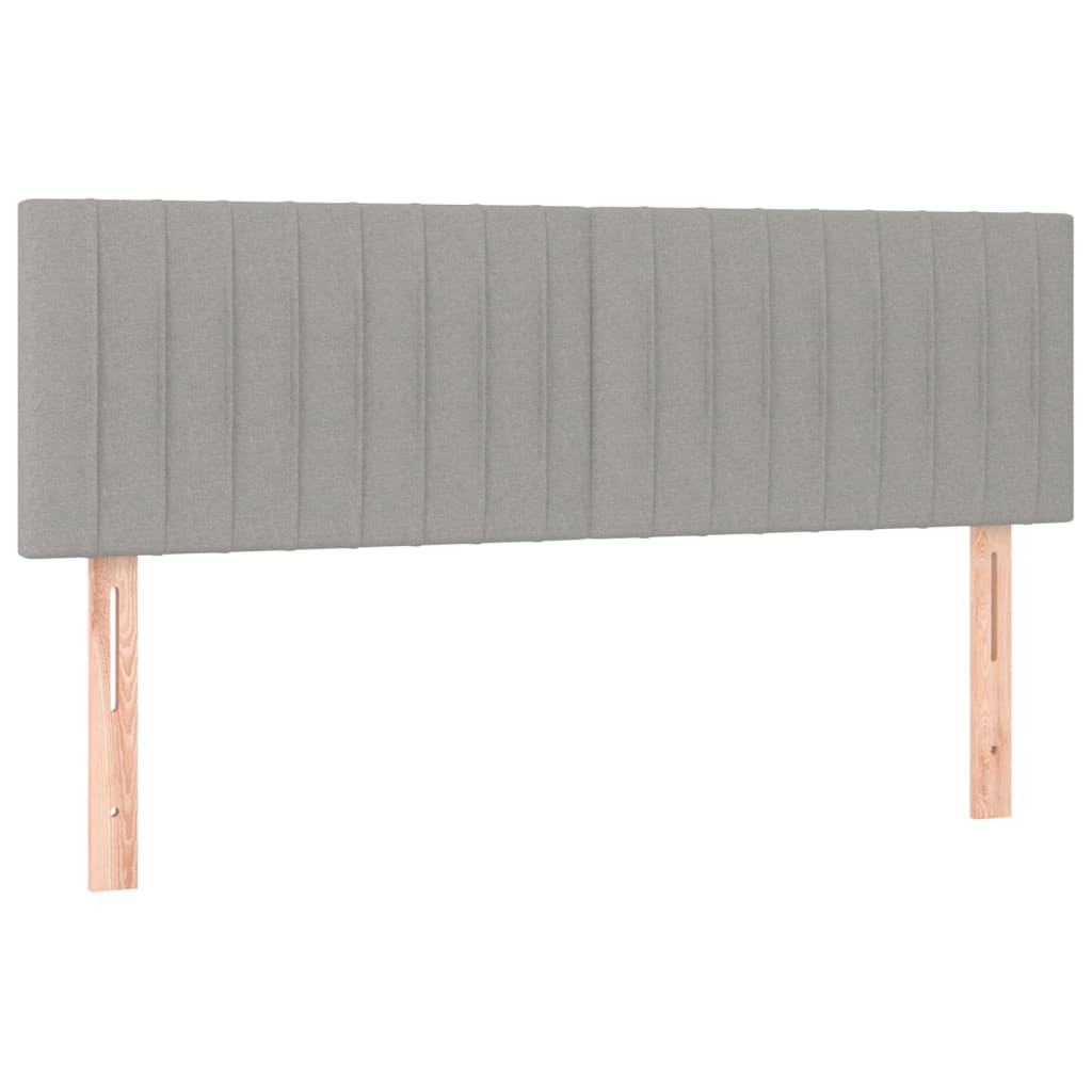vidaXL Κρεβάτι Boxspring με Στρώμα & LED Αν.Γκρι 140x190εκ. Υφασμάτινο