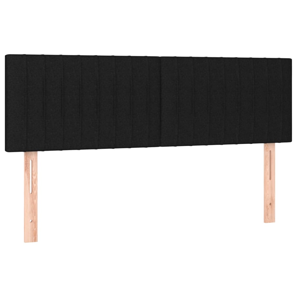 vidaXL Κρεβάτι Boxspring με Στρώμα & LED Μαύρο 140x200 εκ. Υφασμάτινο