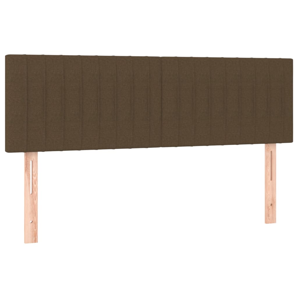 vidaXL Κρεβάτι Boxspring με Στρώμα & LED Σκ.Καφέ 140x200 εκ Υφασμάτινο
