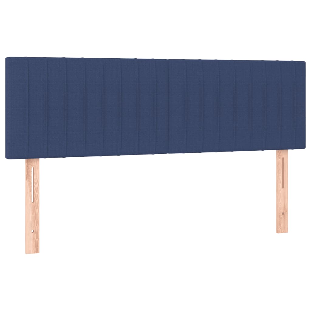 vidaXL Κρεβάτι Boxspring με Στρώμα & LED Μπλε 140x200 εκ. Υφασμάτινο