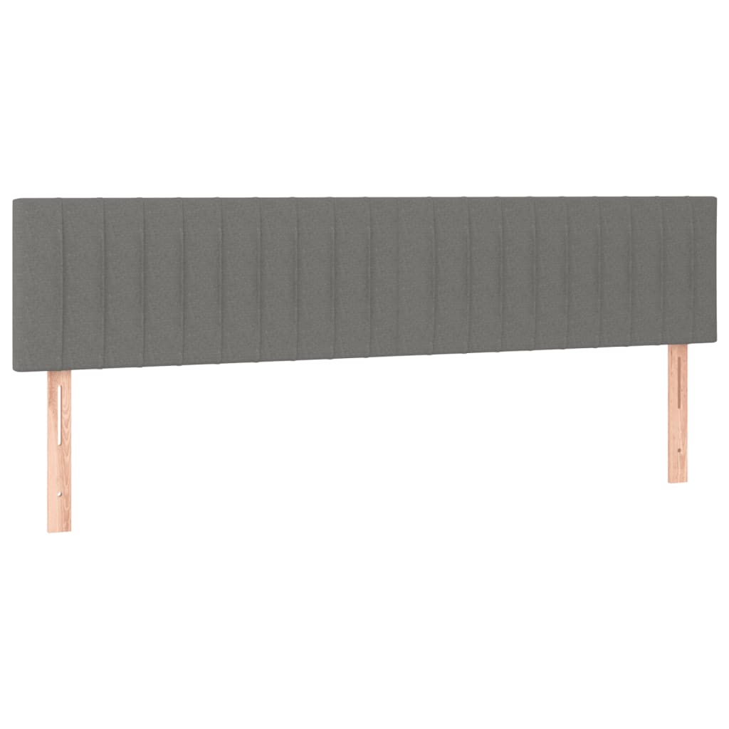 vidaXL Κρεβάτι Boxspring με Στρώμα & LED Σκ.Γκρι 160x200 εκ Υφασμάτινο