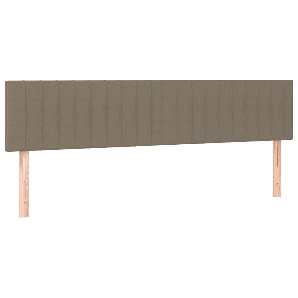vidaXL Κρεβάτι Boxspring με Στρώμα & LED Taupe 180x200 εκ. Υφασμάτινο