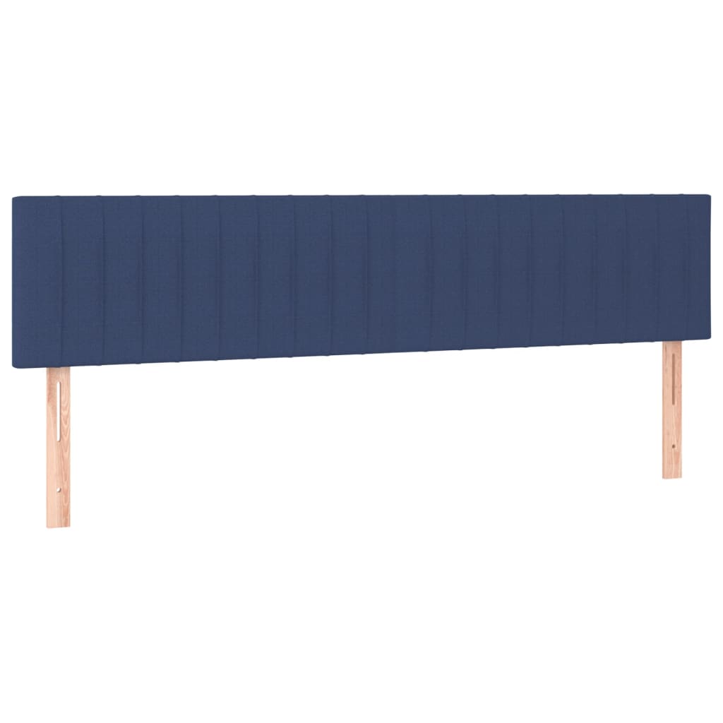 vidaXL Κρεβάτι Boxspring με Στρώμα & LED Μπλε 200x200 εκ. Υφασμάτινο
