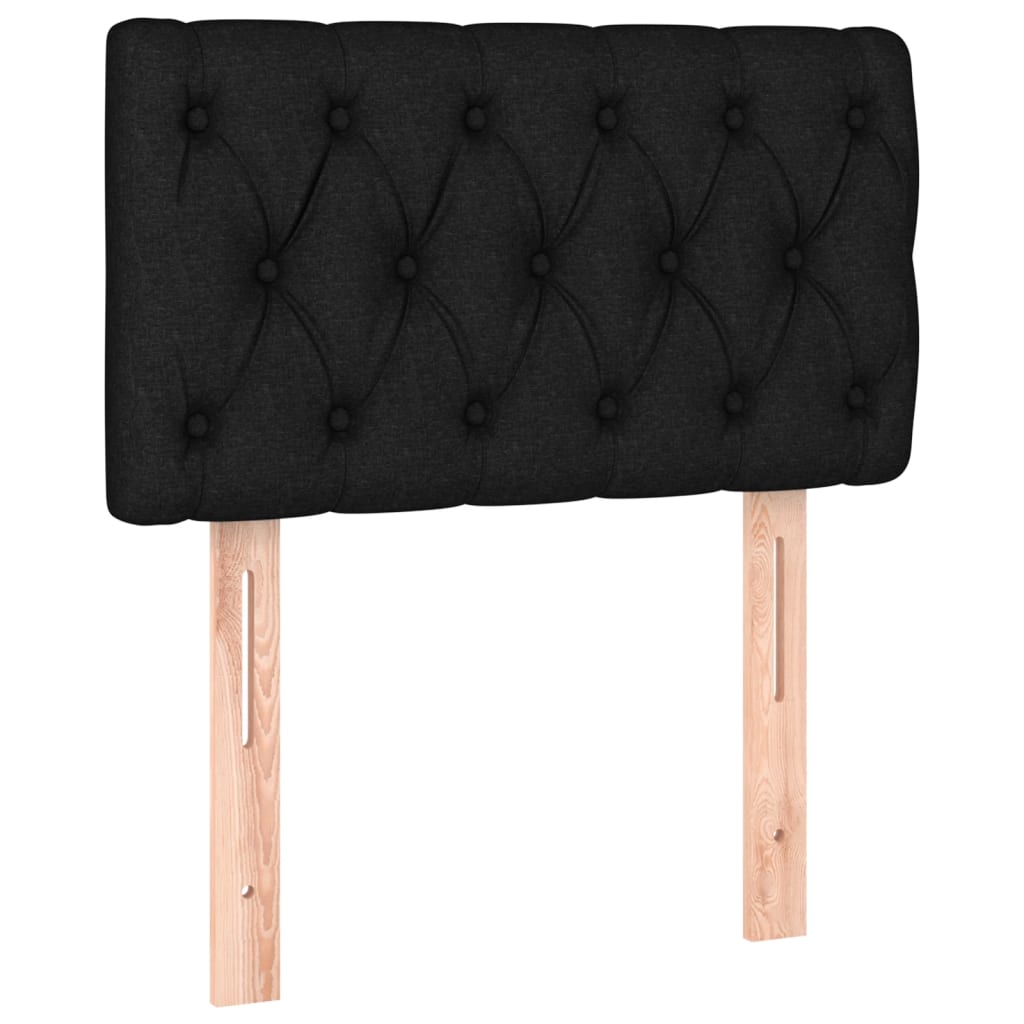 vidaXL Κρεβάτι Boxspring με Στρώμα & LED Μαύρο 80x200 εκ. Υφασμάτινο