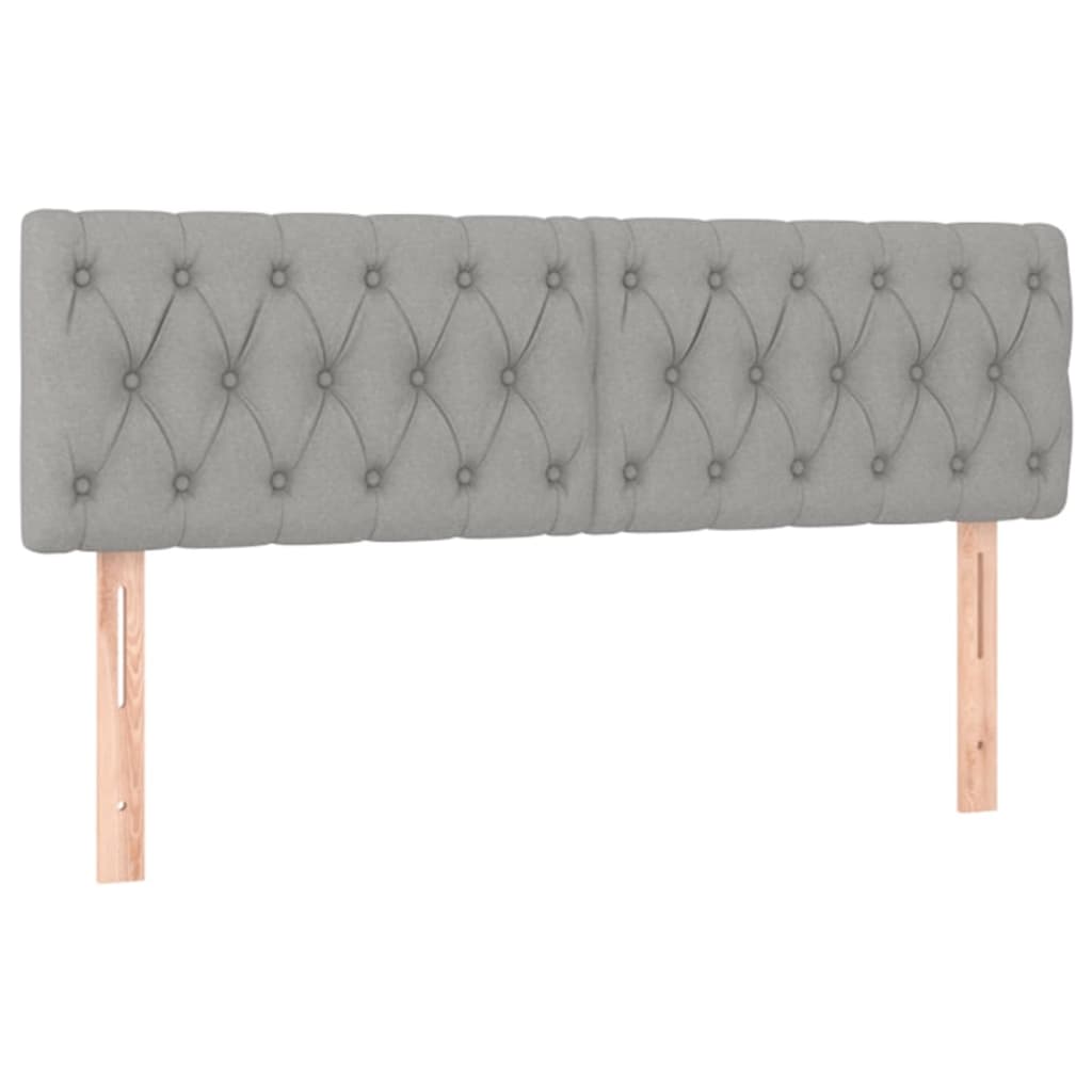 vidaXL Κρεβάτι Boxspring με Στρώμα & LED Αν.Γκρι 140x190εκ. Υφασμάτινο