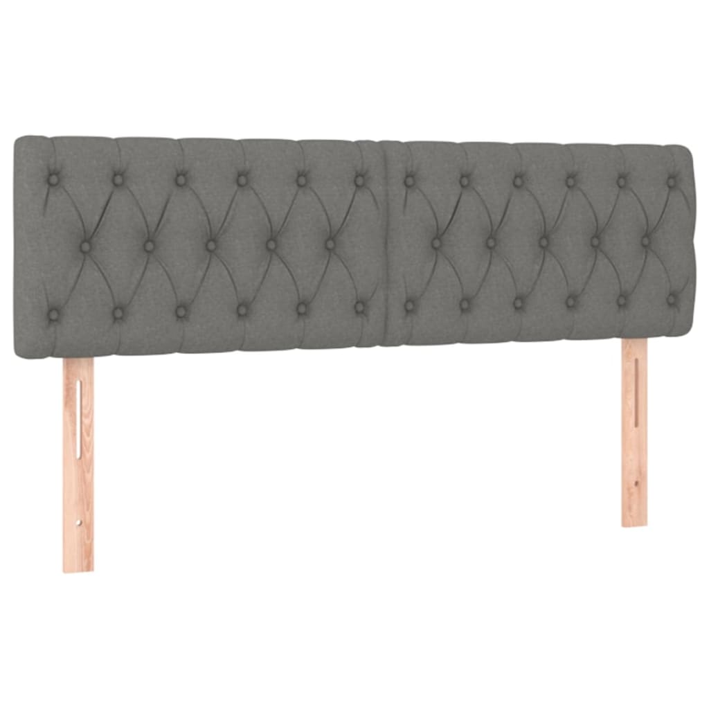 vidaXL Κρεβάτι Boxspring με Στρώμα & LED Σκ.Γκρι 140x190 εκ Υφασμάτινο