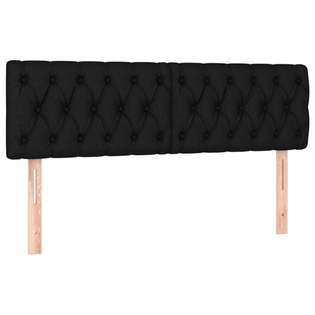 vidaXL Κρεβάτι Boxspring με Στρώμα & LED Μαύρο 140x190 εκ. Υφασμάτινο