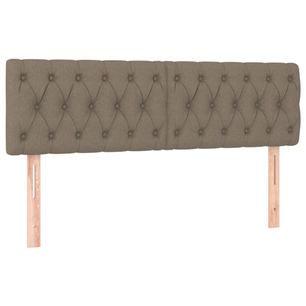 vidaXL Κρεβάτι Boxspring με Στρώμα & LED Taupe 140x200 εκ. Υφασμάτινο