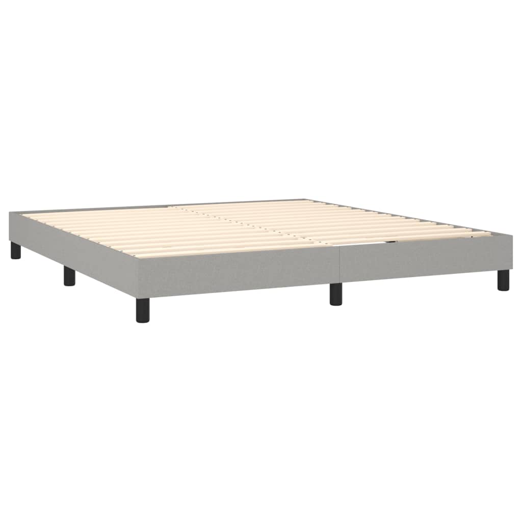 vidaXL Κρεβάτι Boxspring με Στρώμα & LED Αν.Γκρι 160x200 εκ Υφασμάτινο