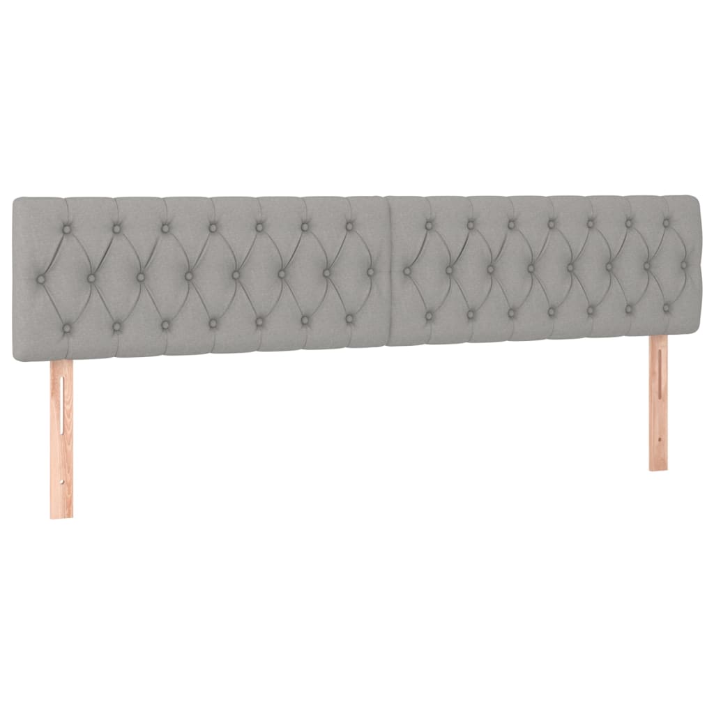 vidaXL Κρεβάτι Boxspring με Στρώμα & LED Αν.Γκρι 200x200εκ. Υφασμάτινο