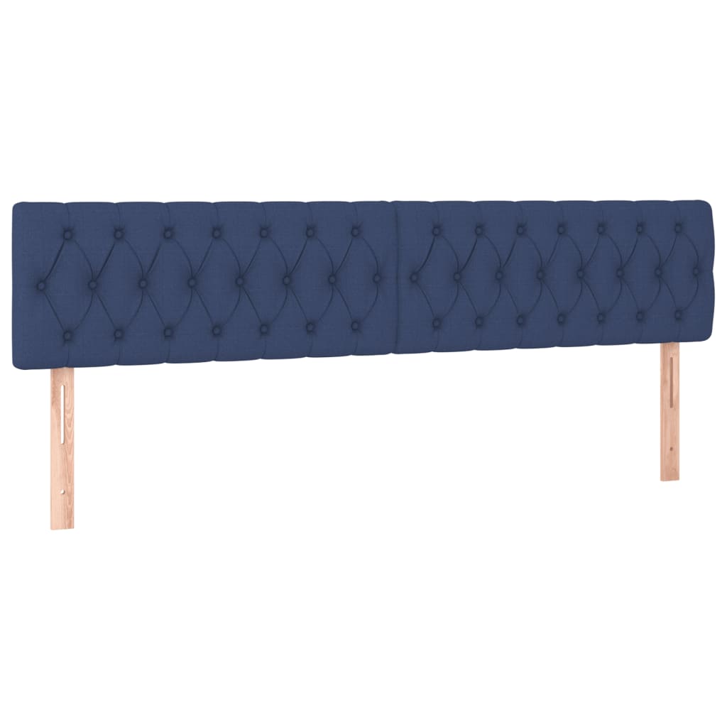 vidaXL Κρεβάτι Boxspring με Στρώμα & LED Μπλε 200x200 εκ. Υφασμάτινο