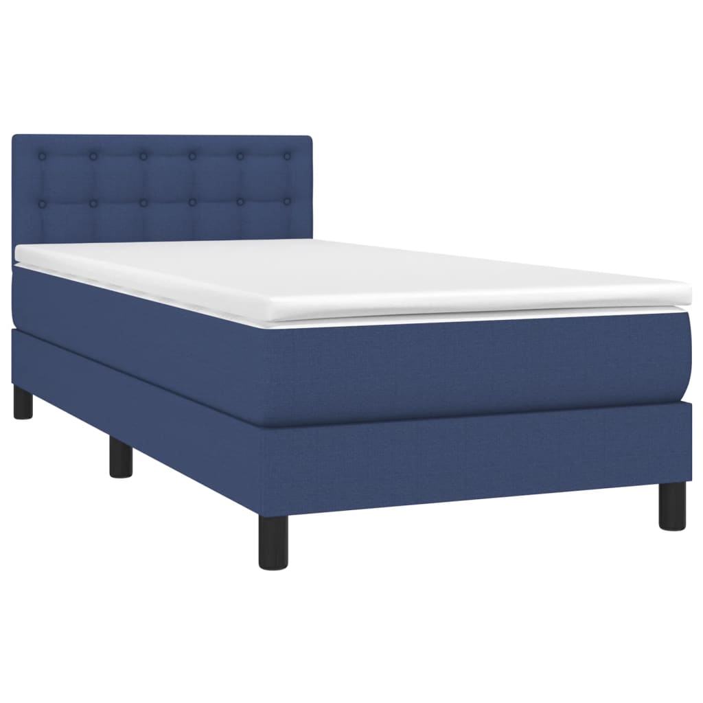vidaXL Κρεβάτι Boxspring με Στρώμα & LED Μπλε 80x200 εκ. Υφασμάτινο