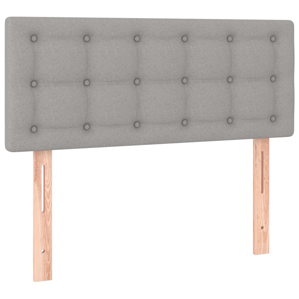 vidaXL Κρεβάτι Boxspring με Στρώμα & LED Αν.Γκρι 120x200 εκ Υφασμάτινο