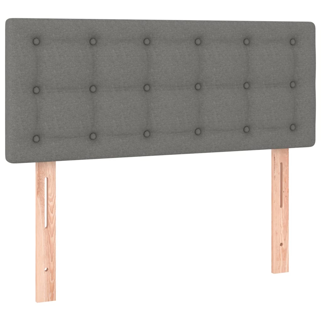 vidaXL Κρεβάτι Boxspring με Στρώμα & LED Σκ.Γκρι 120x200 εκ Υφασμάτινο