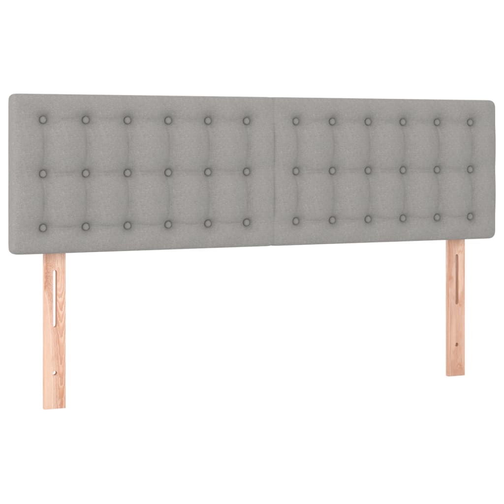 vidaXL Κρεβάτι Boxspring με Στρώμα & LED Αν.Γκρι 140x190εκ. Υφασμάτινο