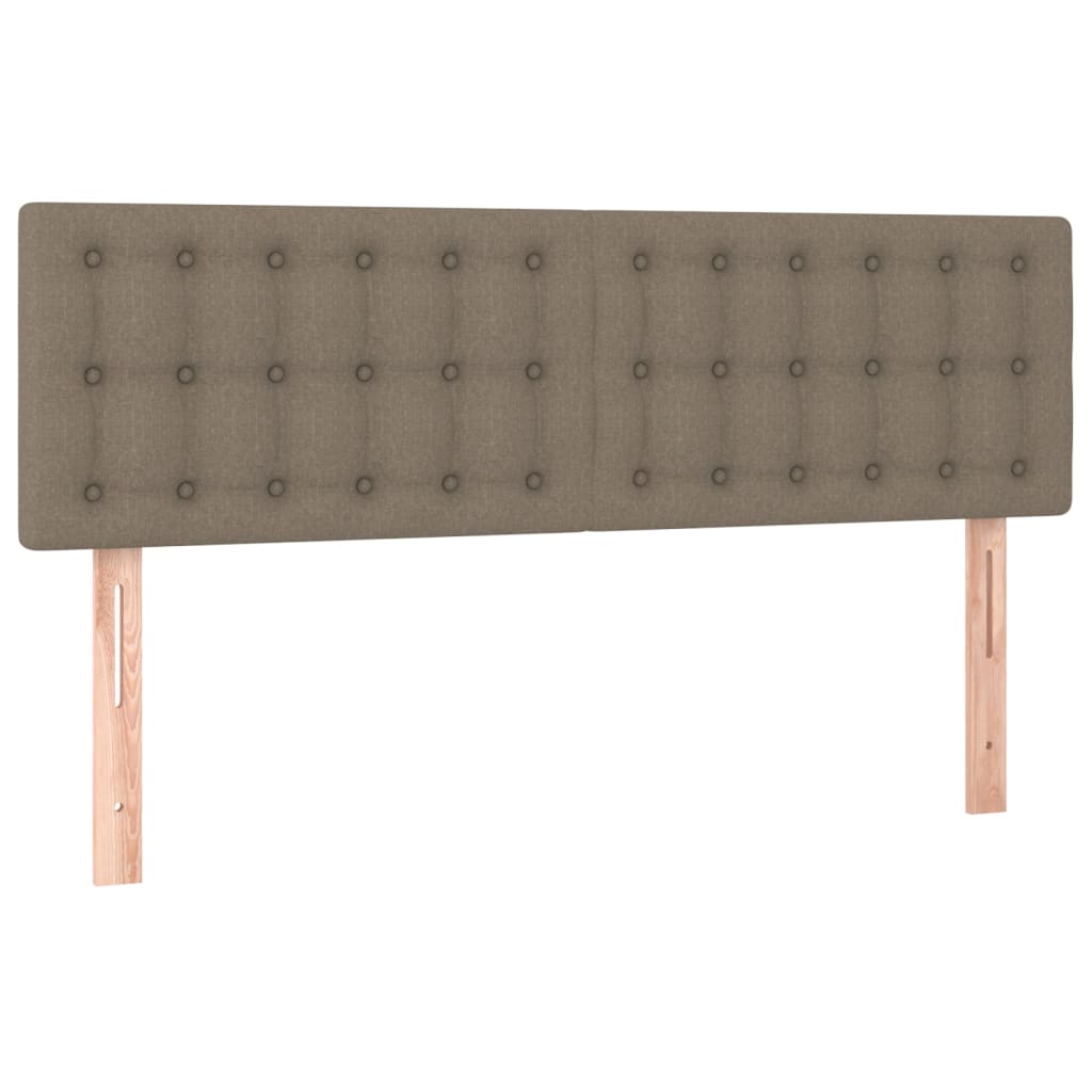 vidaXL Κρεβάτι Boxspring με Στρώμα & LED Taupe 140x190 εκ. Υφασμάτινο