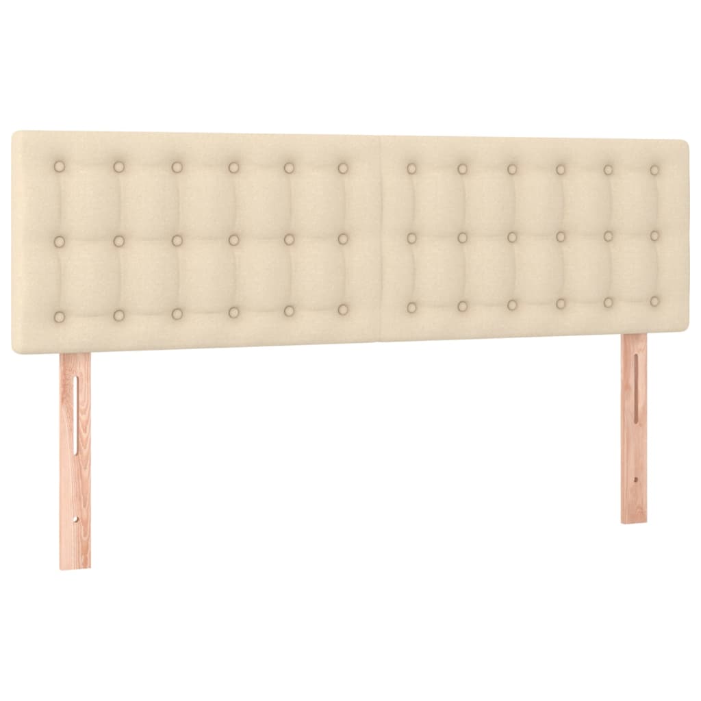 vidaXL Κρεβάτι Boxspring με Στρώμα & LED Κρεμ 140x190 εκ. Υφασμάτινο