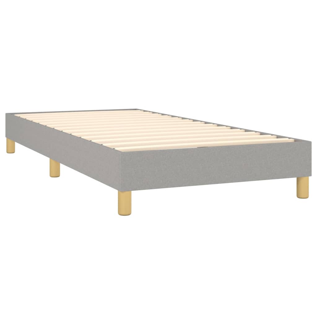vidaXL Κρεβάτι Boxspring με Στρώμα & LED Αν.Γκρι 80x200 εκ. Υφασμάτινο