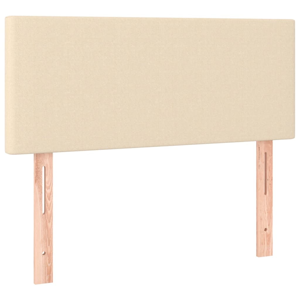 vidaXL Κρεβάτι Boxspring με Στρώμα & LED Κρεμ 90x190 εκ. Υφασμάτινο